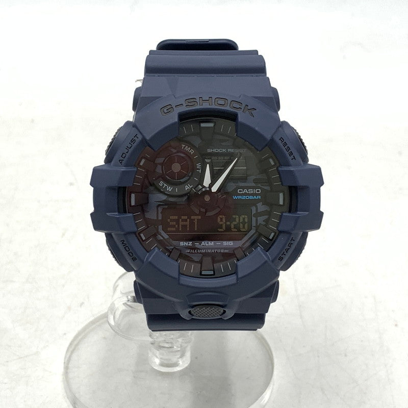 【中古美品】【メンズ/レディース】 G-SHOCK ジーショック GA-700 SERIES ANALOG-DIGITAL WATCH GA-700CA-2A GA-700シリーズ アナログ デジタル ウォッチ 腕時計 196-250920-as-26-izu サイズ：57.5 × 53.4 × 18.4 mm カラー：ネイビー 万代Net店