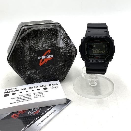 【中古美品】【メンズ/レディース】 G-SHOCK ジーショック 5600 SERIES DIGITAL WATCH DW-5600HR-1DR 5600シリーズ デジタル ウォッチ 腕時計 196-250920-as-27-izu サイズ：48.9 × 42.8 × 13.4 mm カラー：ブラック 万代Net店