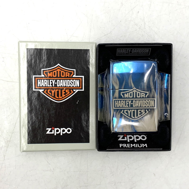 【中古品】【メンズ/レディース】 ZIPPO ジッポ × HARLEY-DAVIDSON ハーレーダビッドソン FLAMES SAPPHIRE OIL LIGHTER オイルライター 喫煙具 206-250921-as-06-izu カラー：ブルー系 万代Net店