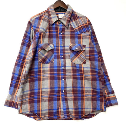 【中古品】【メンズ】 VINTAGE ヴィンテージ 70S-80S LS FLANNEL SHIRT ロングスリーブ フランネル シャツ トップス 長袖 146-250927-ya-04-izu サイズ：下記参照 カラー：マルチカラー 万代Net店