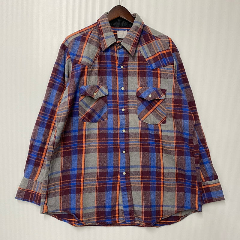 【中古品】【メンズ】 VINTAGE ヴィンテージ 70S-80S LS FLANNEL SHIRT ロングスリーブ フランネル シャツ トップス 長袖 146-250927-ya-04-izu サイズ：下記参照 カラー：マルチカラー 万代Net店
