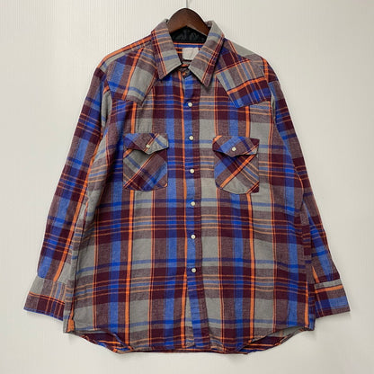 【中古品】【メンズ】 VINTAGE ヴィンテージ 70S-80S LS FLANNEL SHIRT ロングスリーブ フランネル シャツ トップス 長袖 146-250927-ya-04-izu サイズ：下記参照 カラー：マルチカラー 万代Net店