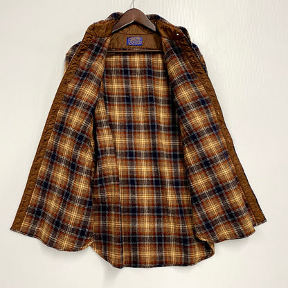【中古品】【メンズ】 PENDLETON ペンドルトン USA製 70S LS WOOL CHECK SHIRT 70年代 ロングスリーブ ウール チェックシャツ トップス 長袖 146-250916-cs-03-izu サイズ：L カラー：ブラウン系 万代Net店