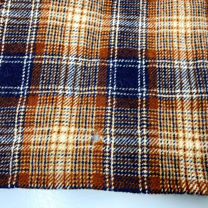 【中古品】【メンズ】 PENDLETON ペンドルトン USA製 70S LS WOOL CHECK SHIRT 70年代 ロングスリーブ ウール チェックシャツ トップス 長袖 146-250916-cs-03-izu サイズ：L カラー：ブラウン系 万代Net店