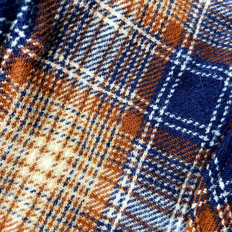【中古品】【メンズ】 PENDLETON ペンドルトン USA製 70S LS WOOL CHECK SHIRT 70年代 ロングスリーブ ウール チェックシャツ トップス 長袖 146-250916-cs-03-izu サイズ：L カラー：ブラウン系 万代Net店