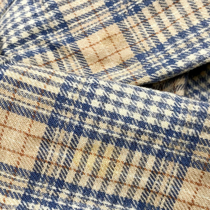 【中古品】【メンズ】 PENDLETON ペンドルトン USA製 70S LS WOOL CHECK SHIRT 70年代 ロングスリーブ ウール チェックシャツ トップス 長袖 146-250916-cs-04-izu サイズ：L カラー：ベージュ/ブルー 万代Net店