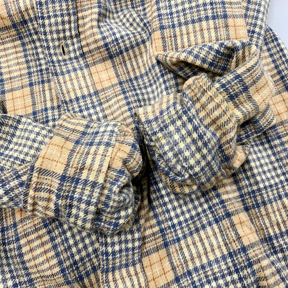 【中古品】【メンズ】 PENDLETON ペンドルトン USA製 70S LS WOOL CHECK SHIRT 70年代 ロングスリーブ ウール チェックシャツ トップス 長袖 146-250916-cs-04-izu サイズ：L カラー：ベージュ/ブルー 万代Net店