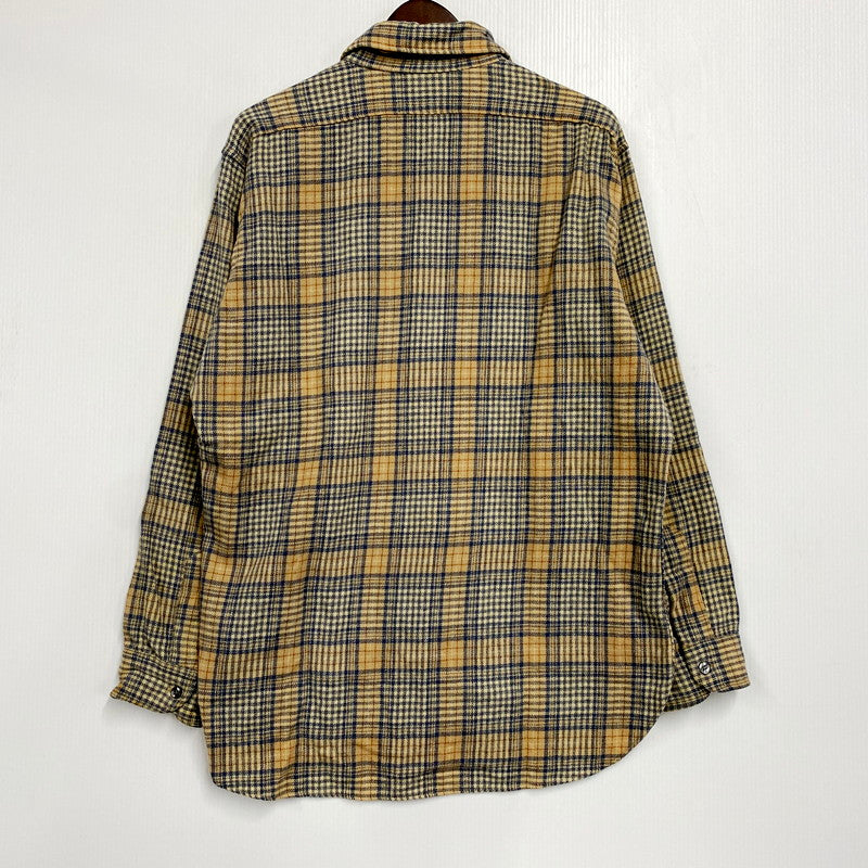 【中古品】【メンズ】 PENDLETON ペンドルトン USA製 70S LS WOOL CHECK SHIRT 70年代 ロングスリーブ ウール チェックシャツ トップス 長袖 146-250916-cs-04-izu サイズ：L カラー：ベージュ/ブルー 万代Net店