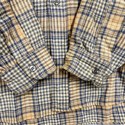 【中古品】【メンズ】 PENDLETON ペンドルトン USA製 70S LS WOOL CHECK SHIRT 70年代 ロングスリーブ ウール チェックシャツ トップス 長袖 146-250916-cs-04-izu サイズ：L カラー：ベージュ/ブルー 万代Net店