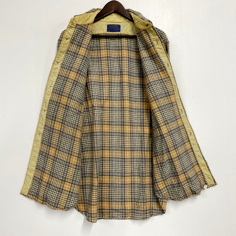 【中古品】【メンズ】 PENDLETON ペンドルトン USA製 70S LS WOOL CHECK SHIRT 70年代 ロングスリーブ ウール チェックシャツ トップス 長袖 146-250916-cs-04-izu サイズ：L カラー：ベージュ/ブルー 万代Net店