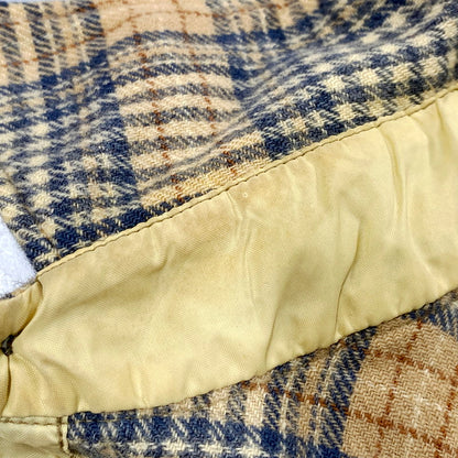 【中古品】【メンズ】 PENDLETON ペンドルトン USA製 70S LS WOOL CHECK SHIRT 70年代 ロングスリーブ ウール チェックシャツ トップス 長袖 146-250916-cs-04-izu サイズ：L カラー：ベージュ/ブルー 万代Net店