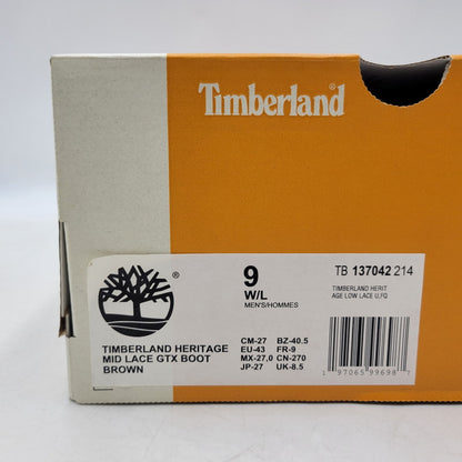 【中古品】【メンズ】 Timberland ティンバーランド HERITAGE MID LACE GTX BOOT TB137042214 ミッド レース ゴアテックス ブーツ シューズ 靴 164-250917-as-02-izu サイズ：27cm カラー：ブラウン 万代Net店