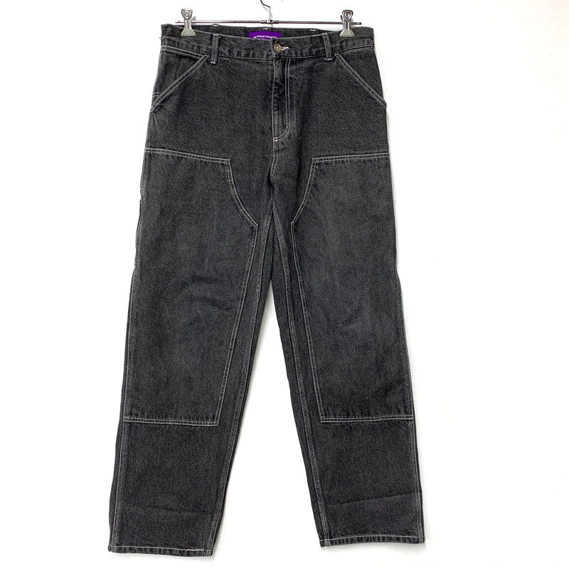 【中古品】【メンズ】 BLACKEYEPATCH ブラックアイパッチ B EMBLEM DOUBLE KNEE DENIM PANTS ダブルニー デニムパンツ ジーンズ ボトムス 153-250920-as-10-izu サイズ：34/L カラー：ブラック 万代Net店