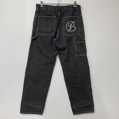 【中古品】【メンズ】 BLACKEYEPATCH ブラックアイパッチ B EMBLEM DOUBLE KNEE DENIM PANTS ダブルニー デニムパンツ ジーンズ ボトムス 153-250920-as-10-izu サイズ：34/L カラー：ブラック 万代Net店