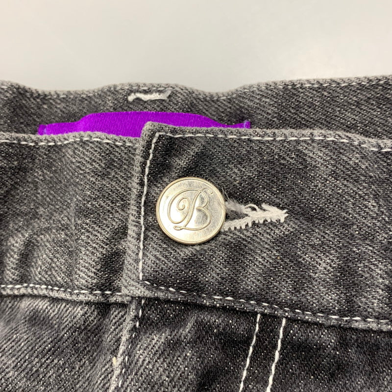 【中古品】【メンズ】 BLACKEYEPATCH ブラックアイパッチ B EMBLEM DOUBLE KNEE DENIM PANTS ダブルニー デニムパンツ ジーンズ ボトムス 153-250920-as-10-izu サイズ：34/L カラー：ブラック 万代Net店