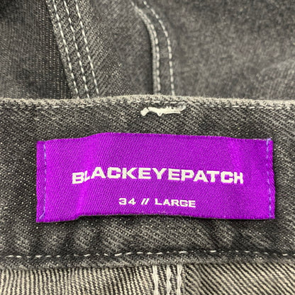 【中古品】【メンズ】 BLACKEYEPATCH ブラックアイパッチ B EMBLEM DOUBLE KNEE DENIM PANTS ダブルニー デニムパンツ ジーンズ ボトムス 153-250920-as-10-izu サイズ：34/L カラー：ブラック 万代Net店