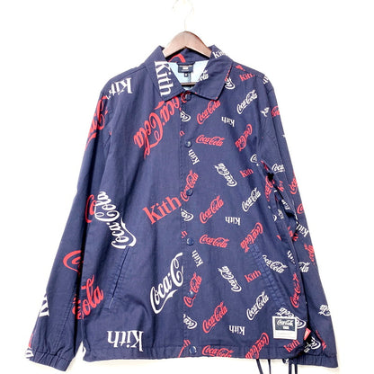 【中古品】【メンズ】 KITH キス × MITCHELL＆NESS ミッチェル アンド ネス × COCA COLA コカコーラ COKE COACHES JACKET コーチジャケット アウター 142-250918-as-15-izu サイズ：M カラー：ネイビー 万代Net店