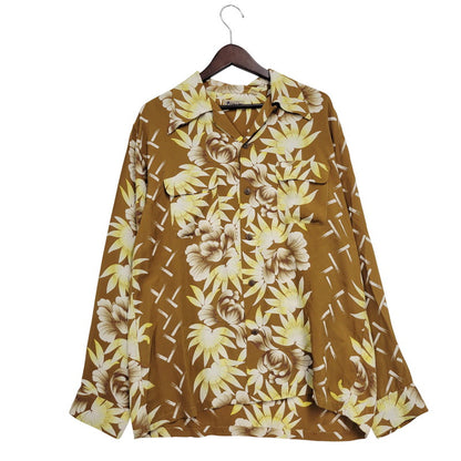 【中古品】【メンズ】 SUN SURF サンサーフ FIRELAND アイルランド M22175 OPEN COLLR RAYON ALOHA LS SHIRT オープンカラー レーヨン アロハ ロングスリーブ シャツ トップス 長袖 145-250917-cs-13-izu サイズ：L カラー：ブラウン系 万代Net店