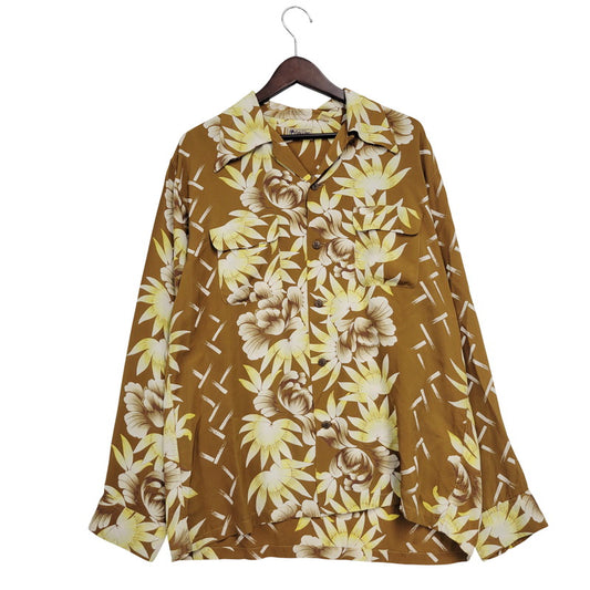 【中古品】【メンズ】 SUN SURF サンサーフ FIRELAND アイルランド M22175 OPEN COLLR RAYON ALOHA LS SHIRT オープンカラー レーヨン アロハ ロングスリーブ シャツ トップス 長袖 145-250917-cs-13-izu サイズ：L カラー：ブラウン系 万代Net店