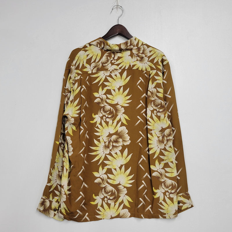 【中古品】【メンズ】 SUN SURF サンサーフ FIRELAND アイルランド M22175 OPEN COLLR RAYON ALOHA LS SHIRT オープンカラー レーヨン アロハ ロングスリーブ シャツ トップス 長袖 145-250917-cs-13-izu サイズ：L カラー：ブラウン系 万代Net店