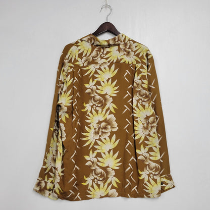【中古品】【メンズ】 SUN SURF サンサーフ FIRELAND アイルランド M22175 OPEN COLLR RAYON ALOHA LS SHIRT オープンカラー レーヨン アロハ ロングスリーブ シャツ トップス 長袖 145-250917-cs-13-izu サイズ：L カラー：ブラウン系 万代Net店