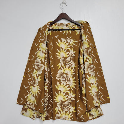 【中古品】【メンズ】 SUN SURF サンサーフ FIRELAND アイルランド M22175 OPEN COLLR RAYON ALOHA LS SHIRT オープンカラー レーヨン アロハ ロングスリーブ シャツ トップス 長袖 145-250917-cs-13-izu サイズ：L カラー：ブラウン系 万代Net店