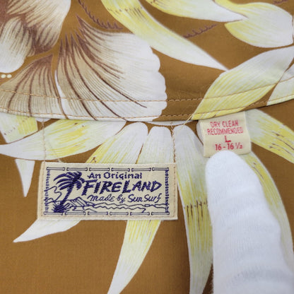 【中古品】【メンズ】 SUN SURF サンサーフ FIRELAND アイルランド M22175 OPEN COLLR RAYON ALOHA LS SHIRT オープンカラー レーヨン アロハ ロングスリーブ シャツ トップス 長袖 145-250917-cs-13-izu サイズ：L カラー：ブラウン系 万代Net店