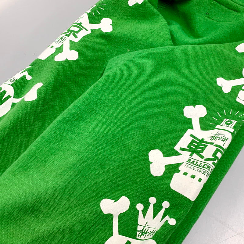 【現状渡し品】【メンズ】 STUSSY AUTHENTIC ステューシー オーセンティック SLEEVE SKULL ZIP UP HOODED SWEATSHIRT ジップアップ フーデッド スウェットシャツ パーカー 長袖 トップス 142-250918-as-18-izu サイズ：L カラー：グリーン 万代Net店