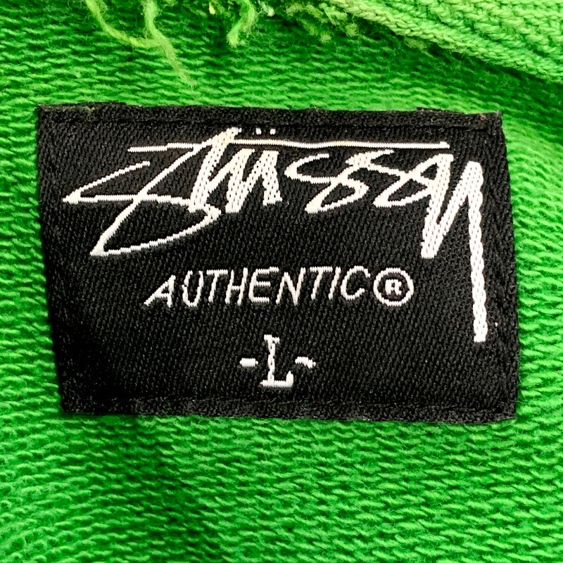 【現状渡し品】【メンズ】 STUSSY AUTHENTIC ステューシー オーセンティック SLEEVE SKULL ZIP UP HOODED SWEATSHIRT ジップアップ フーデッド スウェットシャツ パーカー 長袖 トップス 142-250918-as-18-izu サイズ：L カラー：グリーン 万代Net店