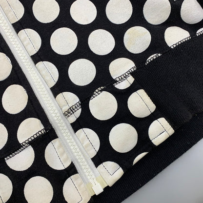 【中古品】【メンズ】 STUSSY AUTHENTIC ステューシー オーセンティック ZIP UP HOODED SWEATSHIRT ジップアップ フーデッド スウェットシャツ 水玉 パーカー 長袖 トップス 142-250920-as-15-izu サイズ：S カラー：ブラック×ホワイト 万代Net店