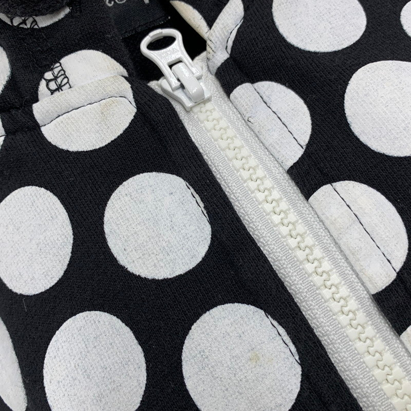 【中古品】【メンズ】 STUSSY AUTHENTIC ステューシー オーセンティック ZIP UP HOODED SWEATSHIRT ジップアップ フーデッド スウェットシャツ 水玉 パーカー 長袖 トップス 142-250920-as-15-izu サイズ：S カラー：ブラック×ホワイト 万代Net店