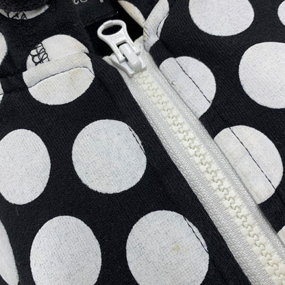 【中古品】【メンズ】 STUSSY AUTHENTIC ステューシー オーセンティック ZIP UP HOODED SWEATSHIRT ジップアップ フーデッド スウェットシャツ 水玉 パーカー 長袖 トップス 142-250920-as-15-izu サイズ：S カラー：ブラック×ホワイト 万代Net店