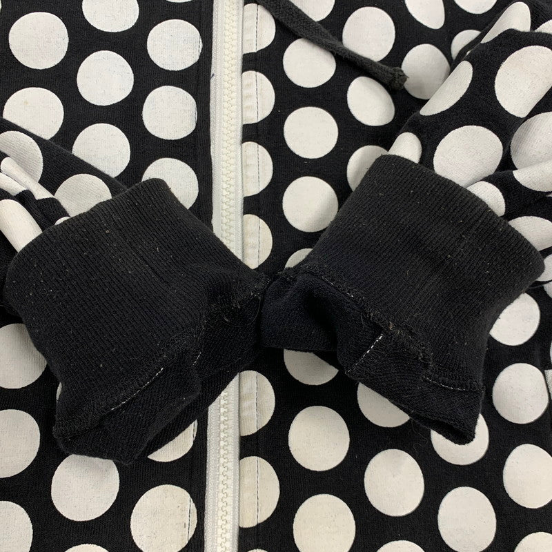 【中古品】【メンズ】 STUSSY AUTHENTIC ステューシー オーセンティック ZIP UP HOODED SWEATSHIRT ジップアップ フーデッド スウェットシャツ 水玉 パーカー 長袖 トップス 142-250920-as-15-izu サイズ：S カラー：ブラック×ホワイト 万代Net店