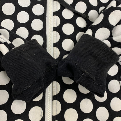 【中古品】【メンズ】 STUSSY AUTHENTIC ステューシー オーセンティック ZIP UP HOODED SWEATSHIRT ジップアップ フーデッド スウェットシャツ 水玉 パーカー 長袖 トップス 142-250920-as-15-izu サイズ：S カラー：ブラック×ホワイト 万代Net店