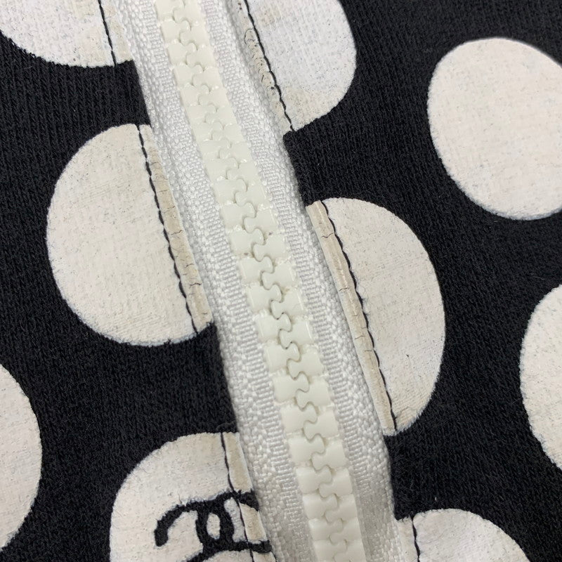 【中古品】【メンズ】 STUSSY AUTHENTIC ステューシー オーセンティック ZIP UP HOODED SWEATSHIRT ジップアップ フーデッド スウェットシャツ 水玉 パーカー 長袖 トップス 142-250920-as-15-izu サイズ：S カラー：ブラック×ホワイト 万代Net店