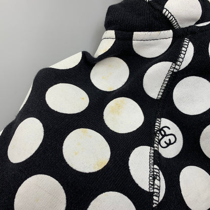 【中古品】【メンズ】 STUSSY AUTHENTIC ステューシー オーセンティック ZIP UP HOODED SWEATSHIRT ジップアップ フーデッド スウェットシャツ 水玉 パーカー 長袖 トップス 142-250920-as-15-izu サイズ：S カラー：ブラック×ホワイト 万代Net店