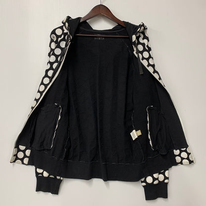 【中古品】【メンズ】 STUSSY AUTHENTIC ステューシー オーセンティック ZIP UP HOODED SWEATSHIRT ジップアップ フーデッド スウェットシャツ 水玉 パーカー 長袖 トップス 142-250920-as-15-izu サイズ：S カラー：ブラック×ホワイト 万代Net店