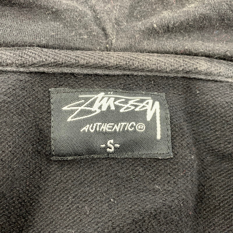 【中古品】【メンズ】 STUSSY AUTHENTIC ステューシー オーセンティック ZIP UP HOODED SWEATSHIRT ジップアップ フーデッド スウェットシャツ 水玉 パーカー 長袖 トップス 142-250920-as-15-izu サイズ：S カラー：ブラック×ホワイト 万代Net店