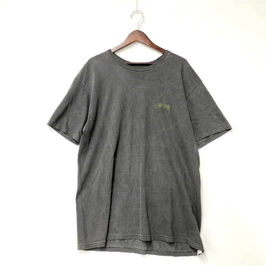 【中古品】【メンズ】 STUSSY ステューシー FU DOG PIGMENT DYED TEE ピグメント ダイ Tシャツ 半袖 トップス 142-250918-as-17-izu サイズ：L カラー：チャコール 万代Net店
