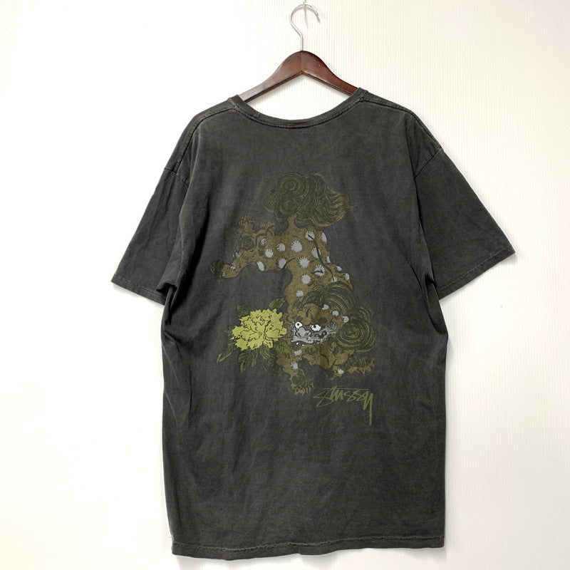 【中古品】【メンズ】 STUSSY ステューシー FU DOG PIGMENT DYED TEE ピグメント ダイ Tシャツ 半袖 トップス 142-250918-as-17-izu サイズ：L カラー：チャコール 万代Net店