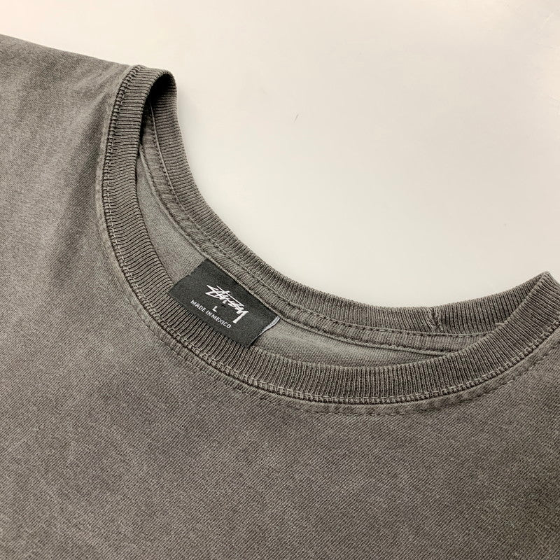 【中古品】【メンズ】 STUSSY ステューシー FU DOG PIGMENT DYED TEE ピグメント ダイ Tシャツ 半袖 トップス 142-250918-as-17-izu サイズ：L カラー：チャコール 万代Net店