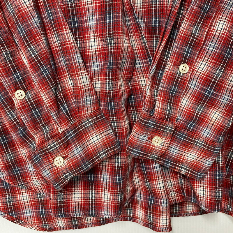 【現状渡し品】【メンズ】 BLAKE CHECK LS BD SHIRT チェック ロングスリーブ ボタンダウン シャツ 長袖 トップス 146-251031-as-27-izu サイズ：XL カラー：レッド系 万代Net店