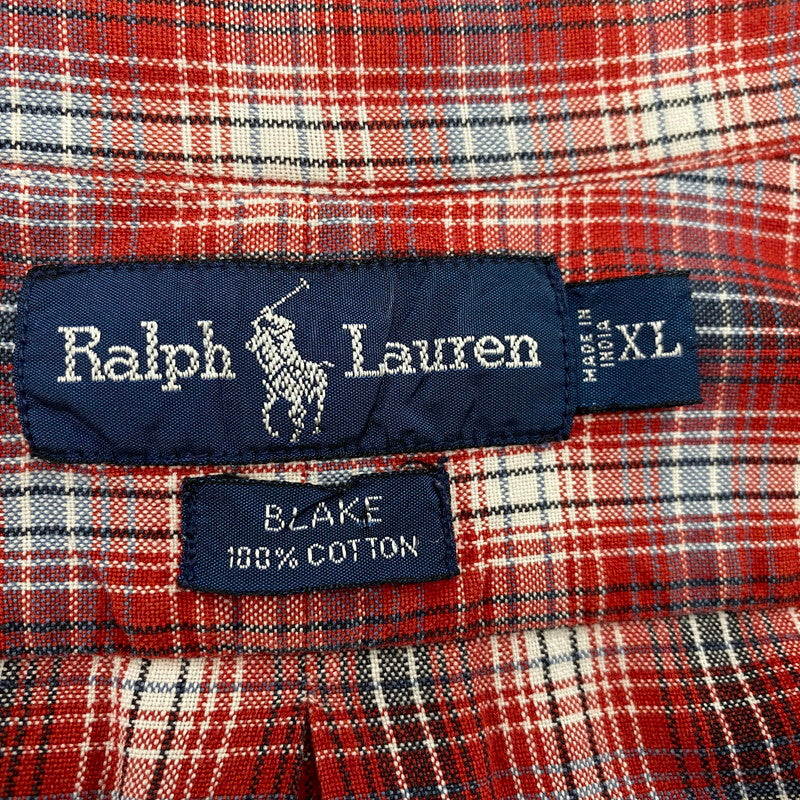 【現状渡し品】【メンズ】 BLAKE CHECK LS BD SHIRT チェック ロングスリーブ ボタンダウン シャツ 長袖 トップス 146-251031-as-27-izu サイズ：XL カラー：レッド系 万代Net店