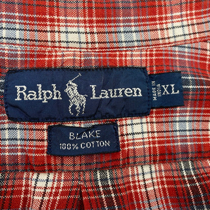 【現状渡し品】【メンズ】 BLAKE CHECK LS BD SHIRT チェック ロングスリーブ ボタンダウン シャツ 長袖 トップス 146-251031-as-27-izu サイズ：XL カラー：レッド系 万代Net店