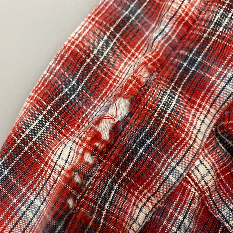 【現状渡し品】【メンズ】 BLAKE CHECK LS BD SHIRT チェック ロングスリーブ ボタンダウン シャツ 長袖 トップス 146-251031-as-27-izu サイズ：XL カラー：レッド系 万代Net店