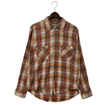 【中古品】【メンズ】 旧タグ COTTON RAYON CHECK LS SHIRT コットン レーヨン チェック ロングスリーブ シャツ トップス 長袖 145-260104-kh-07-izu カラー：オレンジ系 万代Net店