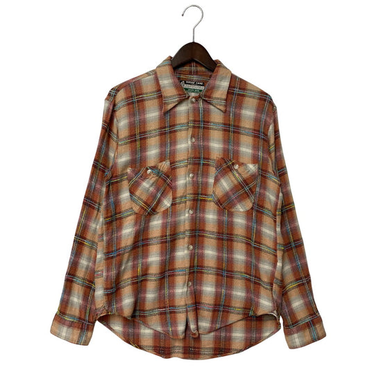 【中古品】【メンズ】 旧タグ COTTON RAYON CHECK LS SHIRT コットン レーヨン チェック ロングスリーブ シャツ トップス 長袖 145-260104-kh-07-izu カラー：オレンジ系 万代Net店