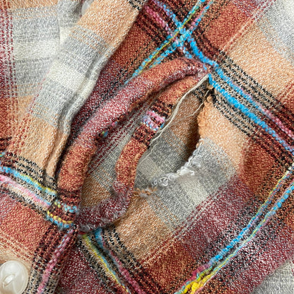 【中古品】【メンズ】 旧タグ COTTON RAYON CHECK LS SHIRT コットン レーヨン チェック ロングスリーブ シャツ トップス 長袖 145-260104-kh-07-izu カラー：オレンジ系 万代Net店