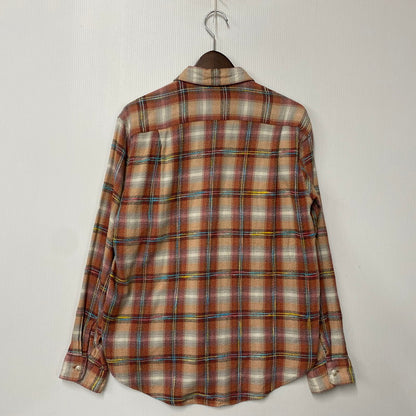 【中古品】【メンズ】 旧タグ COTTON RAYON CHECK LS SHIRT コットン レーヨン チェック ロングスリーブ シャツ トップス 長袖 145-260104-kh-07-izu カラー：オレンジ系 万代Net店