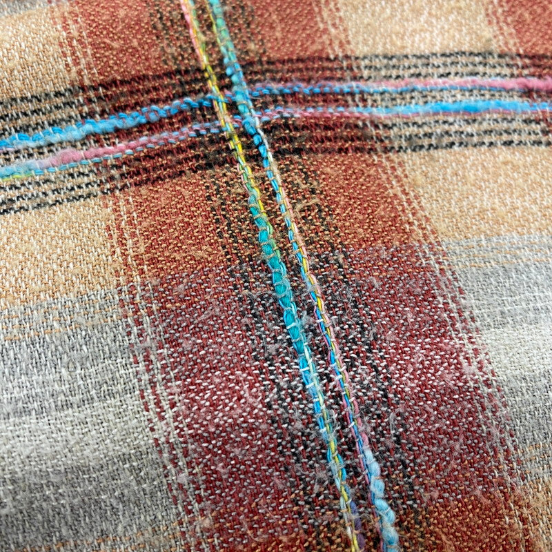 【中古品】【メンズ】 旧タグ COTTON RAYON CHECK LS SHIRT コットン レーヨン チェック ロングスリーブ シャツ トップス 長袖 145-260104-kh-07-izu カラー：オレンジ系 万代Net店